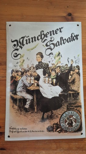 Emailschild paulaner bräu - emailschild,