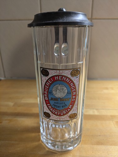 Glaskrug bierkrug henninger - glaskrug,