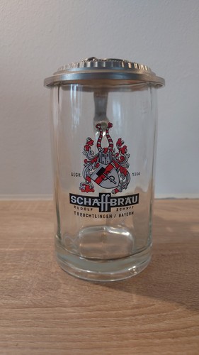 Bierkrug glaskrug metalldeckel - bierkrug,