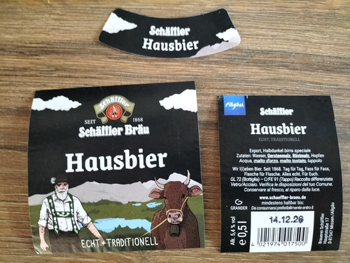 Bieretikett schäffler bräu - bieretikett,,