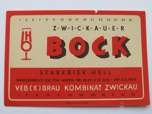 Bieretikett veb brau - veb, brau-kombinat