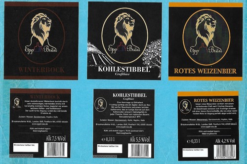 Bieretiketten der epp - der, brÄu