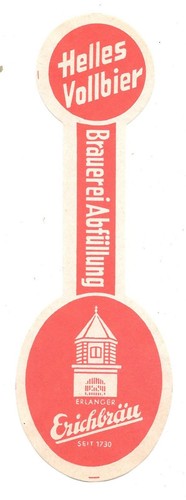 Altes bieretikett erich bräu - bieretikett, erich-bräu